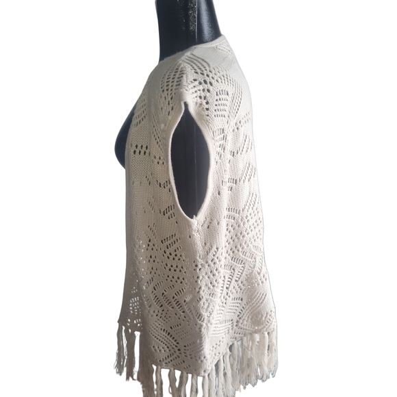 Guilty Cream Open Front Knit Sweater Vest L - Picture 5 of 7